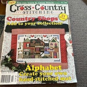 October 1998 cross country stitching magazine with 21 designs